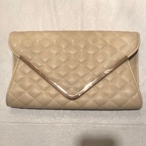 Urban Expressions Cream Structured Quilted Clutch